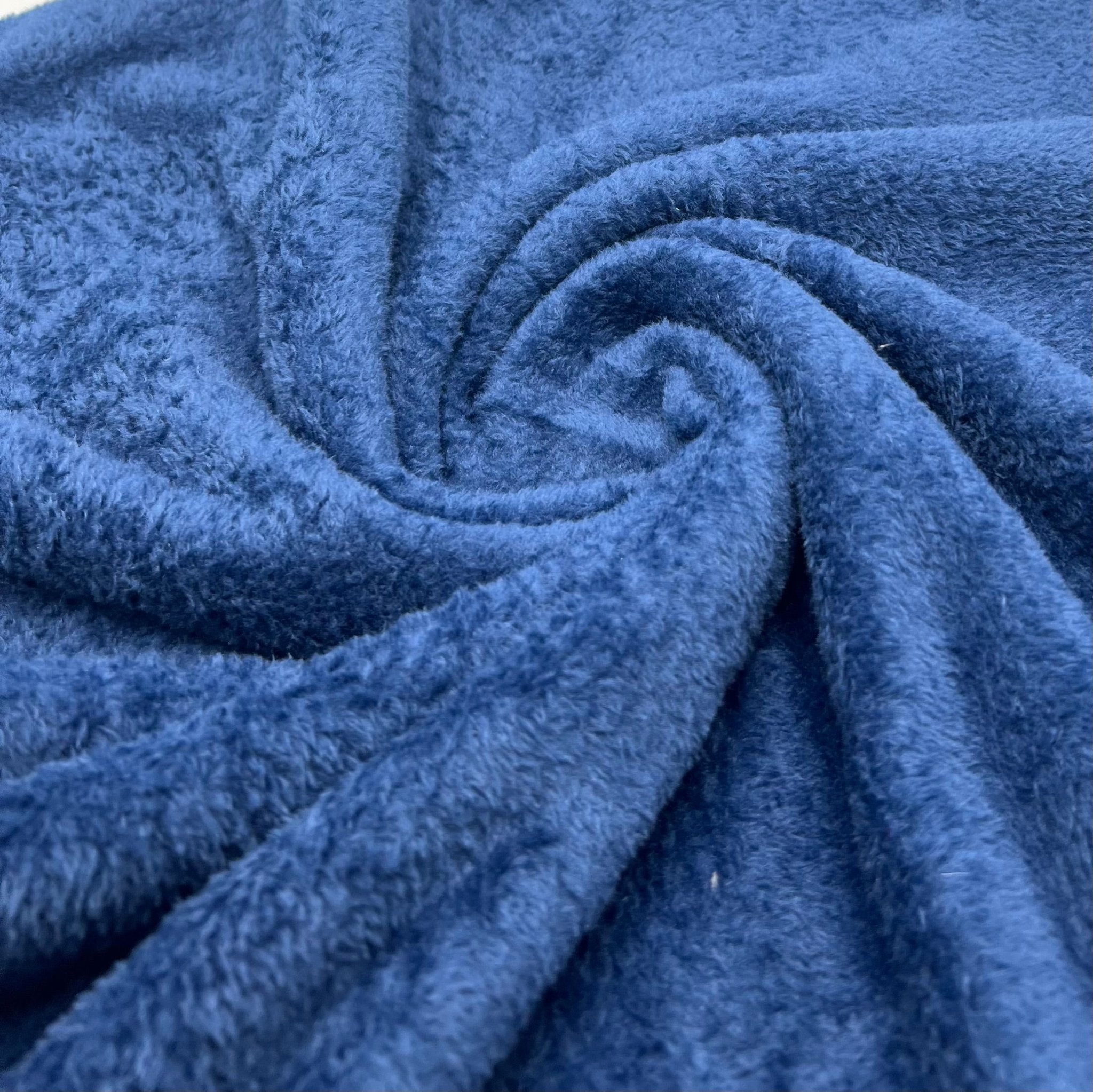 Navy Super Soft Plain Cuddle Fleece Fabric Blanket Loungewear - T9 Fabrics